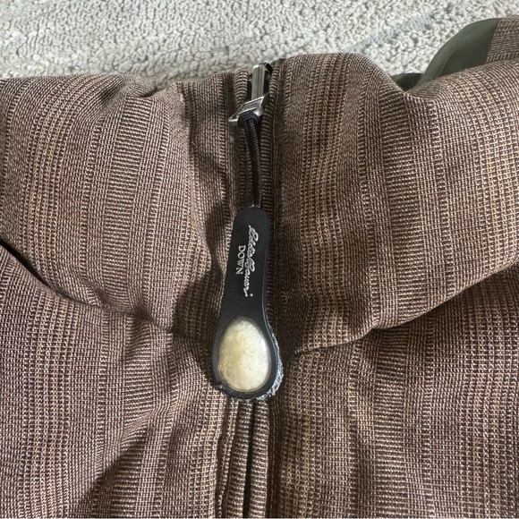 Eddie Bauer Goose Down Reversible Insulated Puffer Vest Green Brown XL long - Picture 6 of 9